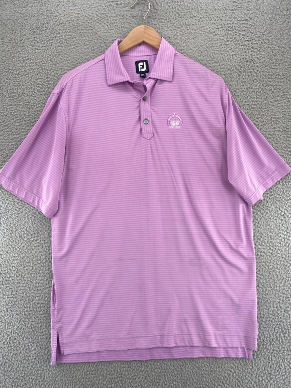 FootJoy Polo Mens Large Tonal Purple Striped Short Sleeve Collared Shirt Stretch